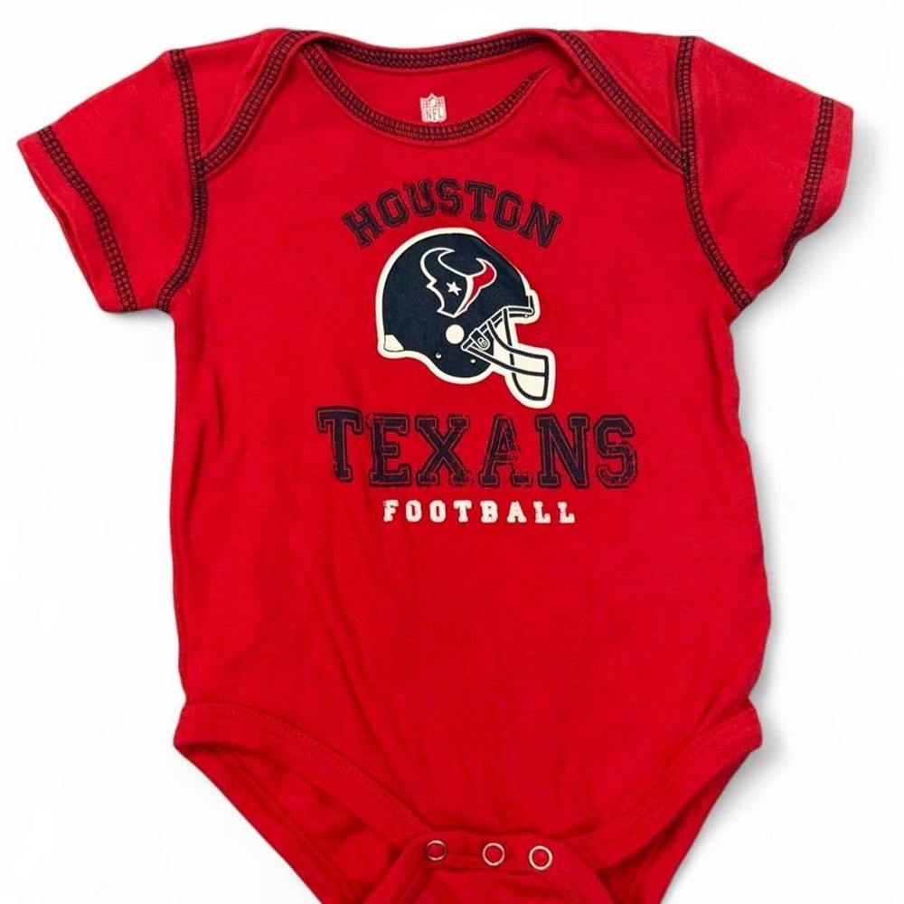 NFL Team Apparel Houston Texans Baby Onesie Bodysuit Red 6/9M Short Sleeve